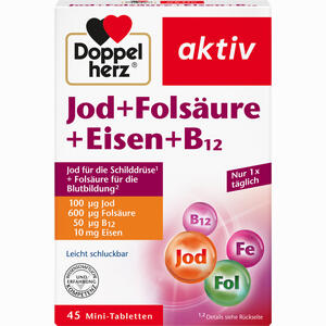 Doppelherz Jod+folsäure+eisen+b12 Tabletten 45 Stück - ab 3,12 €