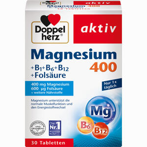 Doppelherz Magnesium 400+ B1 + B6 + B12 + Folsäure Tabletten  30 Stück - ab 3,16 €