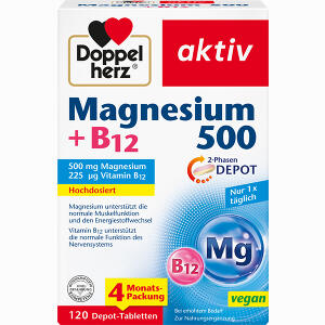 Doppelherz Magnesium 500+ B12 2- Phasen Depot 120 Stück - ab 11,99 &euro;