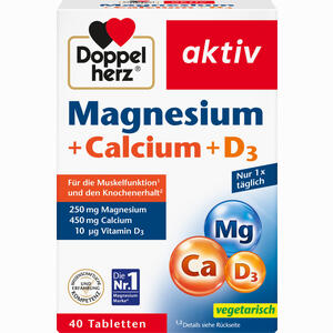 Doppelherz Magnesium + Calcium + D3 Tabletten 40 Stück - ab 4,19 €