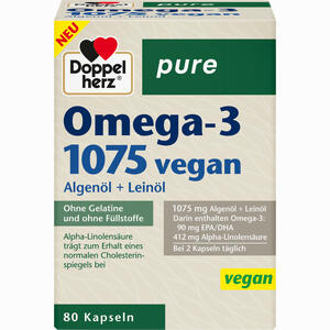 Doppelherz Omega- 3 1075 Vegan Pure Kapseln  80 Stück - ab 6,05 €