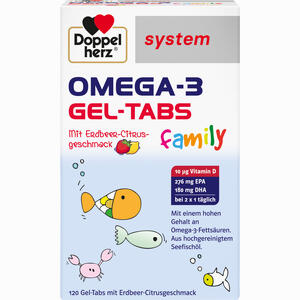 Doppelherz Omega- 3 Gel- Tabs Family System Erbeer- Citrus Geschmack 120 Stück - ab 25,20 €