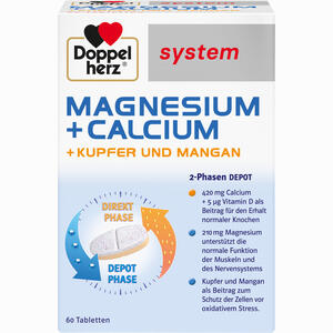 Doppelherz System Magnesium + Calcium + Kupfer und Mangan Tabletten 60 Stück - ab 10,59 €