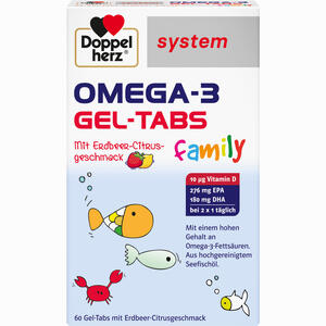 Doppelherz System Omega- 3 Gel- Tabs Family Erdbeer- Citrus 60 Stück - ab 12,99 €