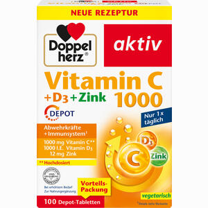 Doppelherz Vitamin C 1000 + D3 + Zink Depot 100 Stück - ab 12,78 €