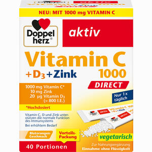 Doppelherz Vitamin C 1000+ D3+ Zink Direct 40 Stück - ab 6,27 €