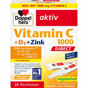 Doppelherz Vitamin C 1000+ D3+ Zink Direct 20 Stück - ab 3,20 &euro;