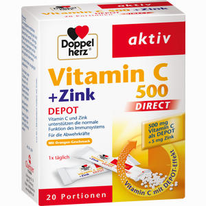 Doppelherz Vitamin C 500 + Zink Depot Direct Pellets 20 Stück - ab 0,00 &euro;
