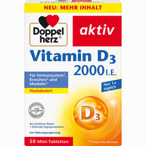 Doppelherz Vitamin D3 2000 I. E.  50 Stück - ab 3,22 €