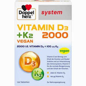 Doppelherz Vitamin D3 2000 + K2 System Tabletten 120 Stück - ab 13,50 €
