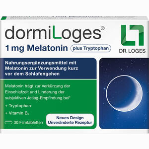 Dormiloges 1 Mg Melatonin Plus Tryptophan Filmtabletten  30 Stück
