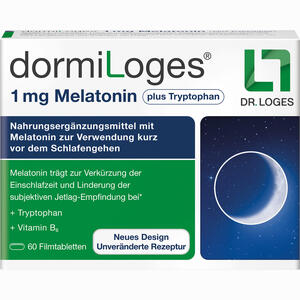 Dormiloges 1 Mg Melatonin Plus Tryptophan Filmtabletten  60 Stück - ab 20,06 €