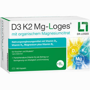 Dr. Loges D3 K2 Mg- Loges Kapseln  180 Stück - ab 20,24 €