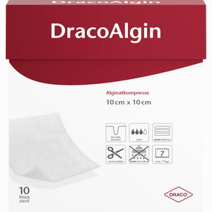 Dracoalgin 10x10cm Alginat Wundauflage Kompressen 10 Stück - ab 79,54 €