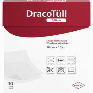 Dracotüll Silikon 10x10cm Silikonbeschichtete Wundkontaktauflage Verband 10 Stück - ab 63,26 €