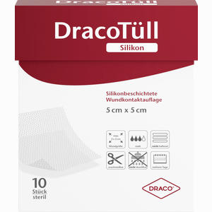 Dracotüll Silikon 5x5 Cm Silikonbeschichtete Wundkontaktauflage Verband 10 Stück - ab 39,34 €