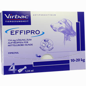 Effipro 134mg Vet Lösung Zum Auftropfen für Mittelgroße Hunde Lösung 4 Stück - ab 26,01 €