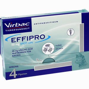 Effipro 50mg Vet Lösung Zum Auftropfen für Katzen  4 Stück - ab 19,25 €