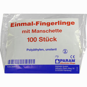 Einmal- Fingerlinge mit Manschette Plastik, Unsteril 100 Stück - ab 2,11 €