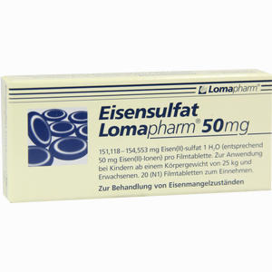 Eisensulfat Lomapharm 50mg Filmtabletten 20 Stück - ab 1,38 €