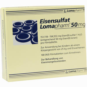Eisensulfat Lomapharm 50mg Filmtabletten 100 Stück - ab 6,49 €
