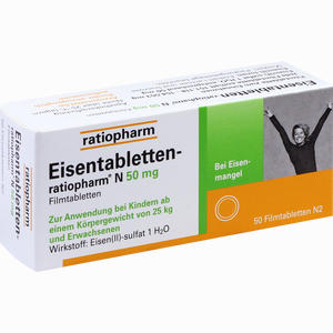 Eisentabletten- Ratiopharm N 50mg Filmtabletten  50 Stück - ab 9,19 €