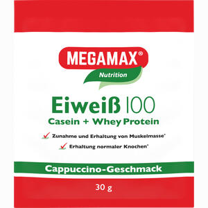 Eiweiss 100 Cappuccino Megamax Pulver 30 g - ab 1,42 €
