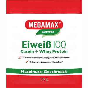 Eiweiss 100 Haselnuss Megamax Pulver 30 g - ab 0,00 &euro;