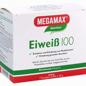 Eiweiss 100 Neutral Megamax Pulver 7 x 30 g - ab 10,35 €