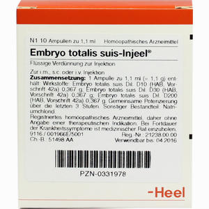 Embryo Totalis Suis- Injeel Ampullen  10 Stück - ab 22,55 €
