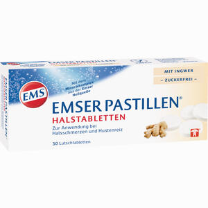 Emser Pastillen Halstabletten mit Ingwer zuckerfrei Lutschtabletten 30 Stück - ab 3,54 €