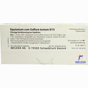 Equisetum C Sulf Tost D15 Ampullen 8 x 1 ml - ab 0,00 &euro;