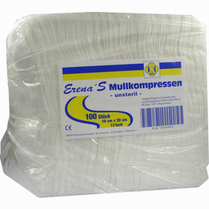 Erena Mullkompressen Unsteril 10 X 20cm 12- Fach  100 Stück - ab 0,00 €