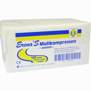 Erena Mullkompressen Unsteril 7. 5 X 7. 5cm 8- Fach 100 Stück - ab 4,24 €
