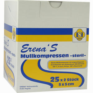 Erena Steril Kompre 5x5  25 x 2 Stück - ab 5,65 €