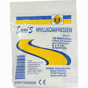 Erenas Mullkompressen Steril 5x5cm  5 x 2 Stück - ab 1,60 €