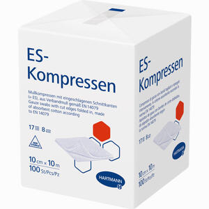 Es Kompressen Unsteril 10x10 8f  100 Stück - ab 4,45 €