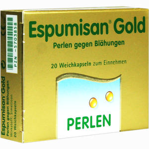 Abbildung von Espumisan Gold Perlen gegen Blähungen 20 Stück Abbildung von Espumisan Gold Perlen gegen Blähungen 20 Stück
