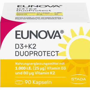 Eunova Duoprotect D3+k2 1.000 I.e./80µg Kapseln  90 Stück - ab 13,40 €