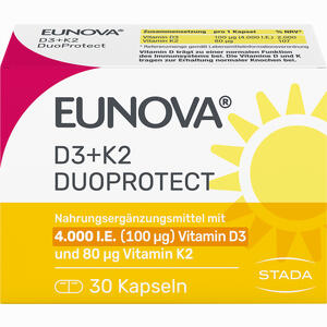 Abbildung von Eunova Duoprotect D3+k2 4000ie/80ug Kapseln 30 Stück