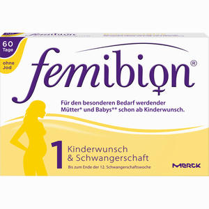 Femibion Schwangerschaft 1 D3+800ug Folat Ohne Jod Tabletten 60 Stück - ab 0,00 €
