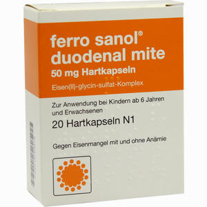 Ferro Sanol Duodenal Mite 50mg Kapseln 20 Stück Ferro Sanol Duodenal Mite 50mg Kapseln 20 Stück