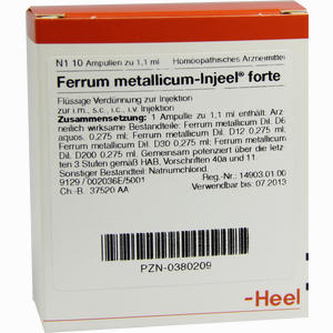 Ferrum Metallicum- Injeel Forte Ampullen 10 Stück - ab 0,00 €