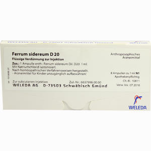 Ferrum Sidereum D20 Ampullen 8 x 1 ml - ab 24,09 €