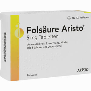 Folsäure Aristo 5 Mg Tabletten 100 Stück - ab 5,98 €