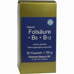 Folsäure + B 6 + B 12 Ohne Lactose Kapseln  90 Stück - ab 12,56 €
