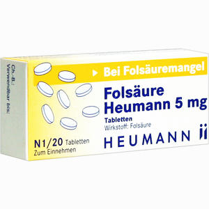 Folsäure Heumann 5mg Tabletten  20 Stück - ab 0,00 &euro;
