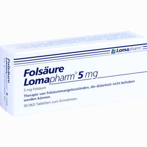 Folsäure Lomapharm 5mg Tabletten 50 Stück - ab 4,23 €