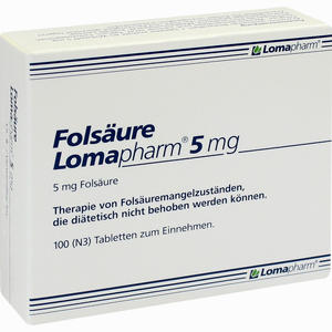 Folsäure Lomapharm 5mg Tabletten 100 Stück - ab 8,37 €