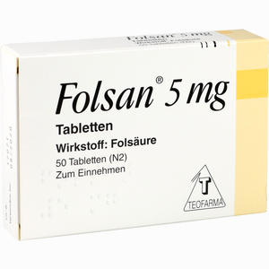 Abbildung von Folsan 5mg Tabletten 50 Stück
